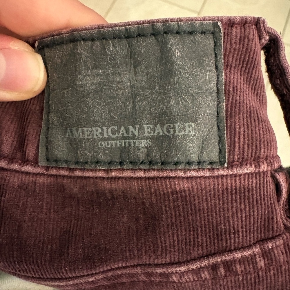 American Eagle Wine Red Corduroy Jeggings - Picture 7 of 9